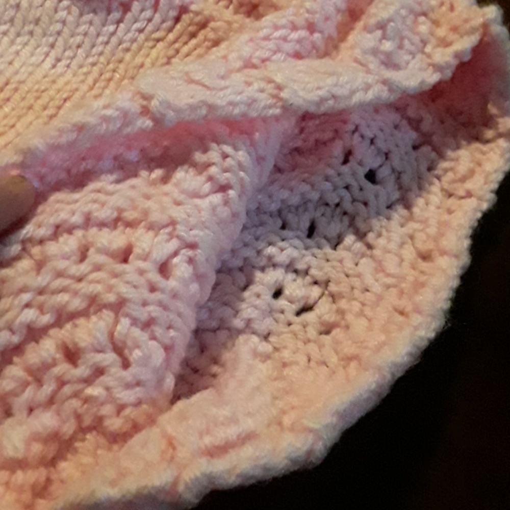 Pink Handmade   Knitted  Baby pillow  case - Picture 2 of 2